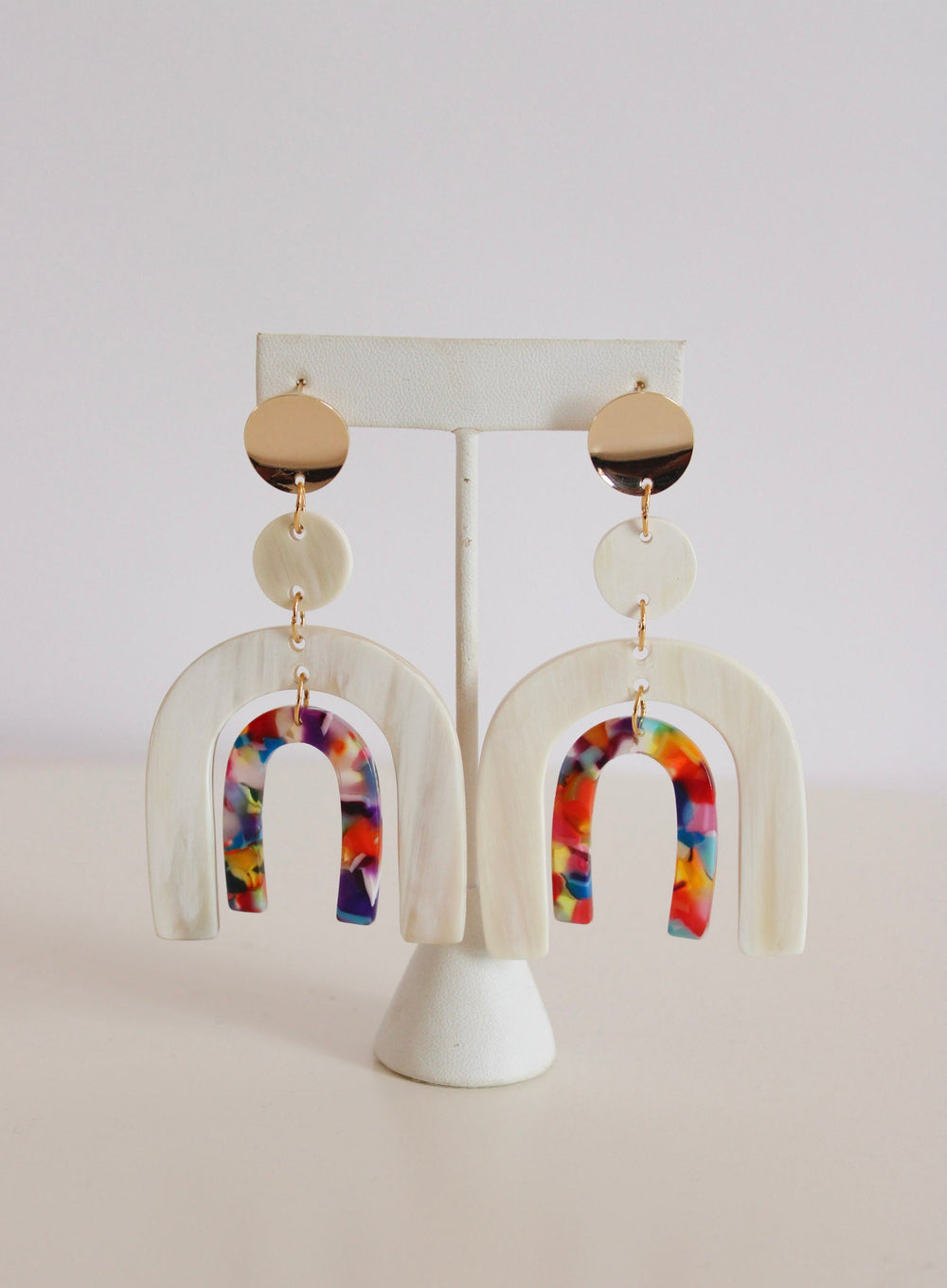 Tiered Rainbow Mosaic Earrings