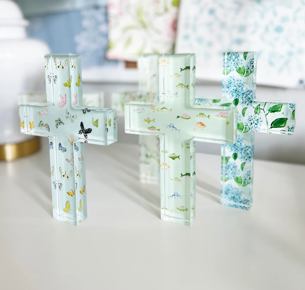 Evelyn Henson - Butterfly Cross, Acrylic Block